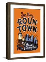 Roun' Town'-null-Framed Art Print