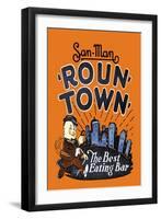 Roun' Town'-null-Framed Art Print