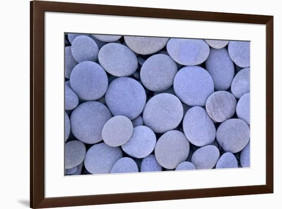 Round and flat grey blue stones along Rialto Beach, Olympic National Park, Washington State-Darrell Gulin-Framed Photographic Print