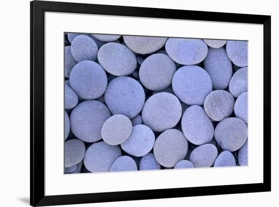 Round and flat grey blue stones along Rialto Beach, Olympic National Park, Washington State-Darrell Gulin-Framed Photographic Print