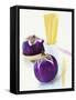 Round Aubergines and Spaghetti-Peter Medilek-Framed Stretched Canvas