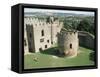 Round Church and Great Hall, Ludlow Castle, Shropshire, England, United Kingdom-David Hunter-Framed Stretched Canvas