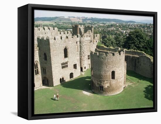 Round Church and Great Hall, Ludlow Castle, Shropshire, England, United Kingdom-David Hunter-Framed Stretched Canvas