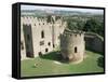 Round Church and Great Hall, Ludlow Castle, Shropshire, England, United Kingdom-David Hunter-Framed Stretched Canvas