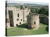 Round Church and Great Hall, Ludlow Castle, Shropshire, England, United Kingdom-David Hunter-Stretched Canvas