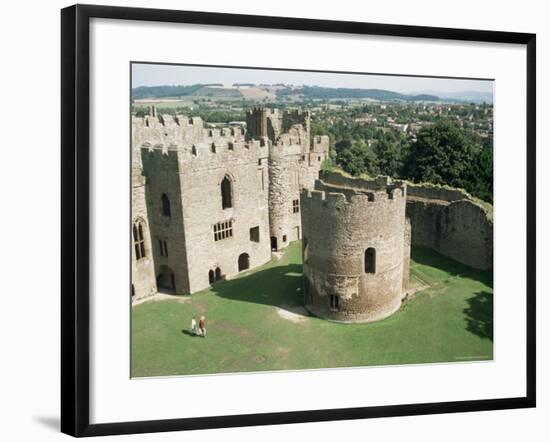 Round Church and Great Hall, Ludlow Castle, Shropshire, England, United Kingdom-David Hunter-Framed Photographic Print