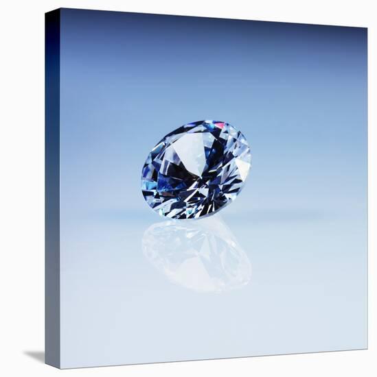 Round Cut Diamond-null-Stretched Canvas