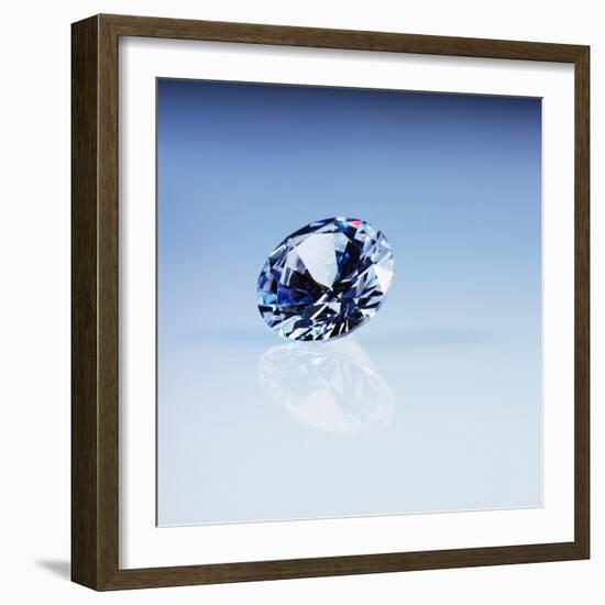 Round Cut Diamond-null-Framed Photographic Print