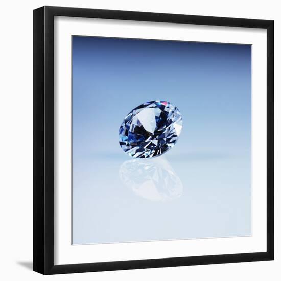 Round Cut Diamond-null-Framed Photographic Print