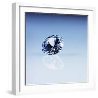 Round Cut Diamond-null-Framed Photographic Print