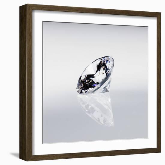 Round Cut Diamond-null-Framed Photographic Print