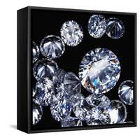 Round Cut Diamonds-null-Framed Stretched Canvas