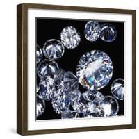 Round Cut Diamonds-null-Framed Photographic Print