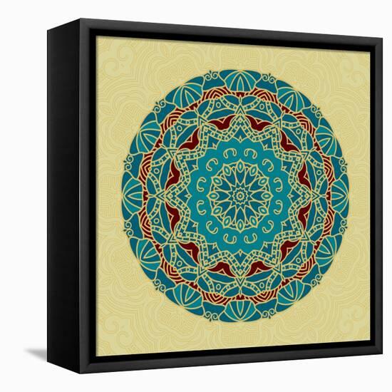 Round Decorative Design Element-epic44-Framed Stretched Canvas