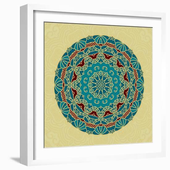 Round Decorative Design Element-epic44-Framed Art Print