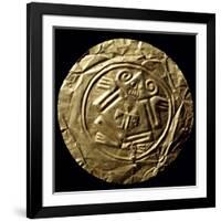 Round Gold Breastplate Showing Zoomorphic Style Motifs in the Center, Originating from Pimampiro-null-Framed Giclee Print