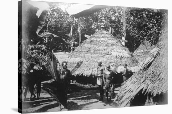 Round Houses of Natives at Timotu, Santa Cruz, 1892-null-Stretched Canvas