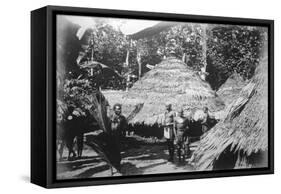 Round Houses of Natives at Timotu, Santa Cruz, 1892-null-Framed Stretched Canvas