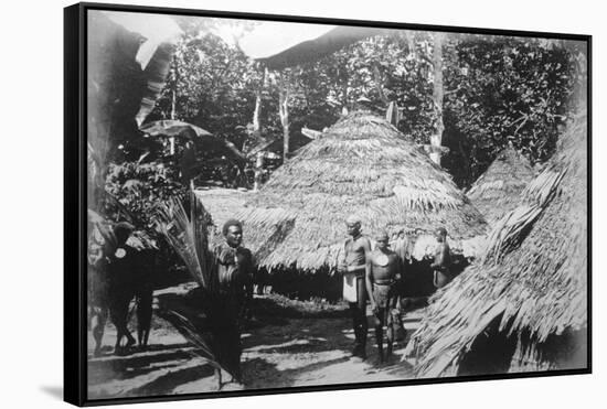 Round Houses of Natives at Timotu, Santa Cruz, 1892-null-Framed Stretched Canvas
