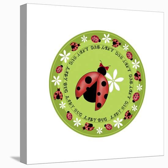 Round Lady Bug-Maria Trad-Stretched Canvas