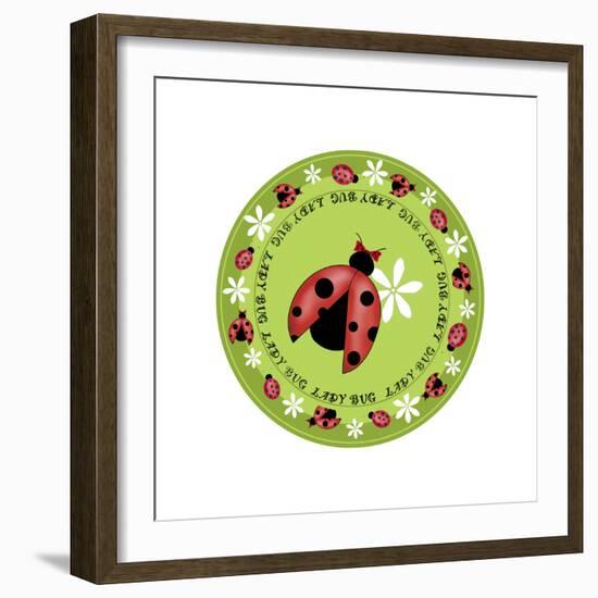 Round Lady Bug-Maria Trad-Framed Giclee Print