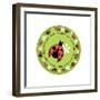 Round Lady Bug-Maria Trad-Framed Giclee Print