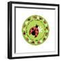 Round Lady Bug-Maria Trad-Framed Giclee Print