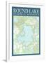 Round Lake Chart - Sawyer County, Wisconsin-Lantern Press-Framed Art Print