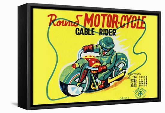 Round Motor-Cycle Cable Rider-null-Framed Stretched Canvas