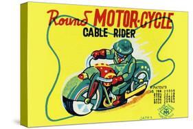 Round Motor-Cycle Cable Rider-null-Stretched Canvas