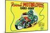 Round Motor-Cycle Cable Rider-null-Mounted Art Print
