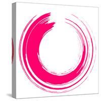 Round Pink Brush Stroke on White Paper-oriontrail2-Stretched Canvas