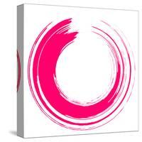 Round Pink Brush Stroke on White Paper-oriontrail2-Stretched Canvas