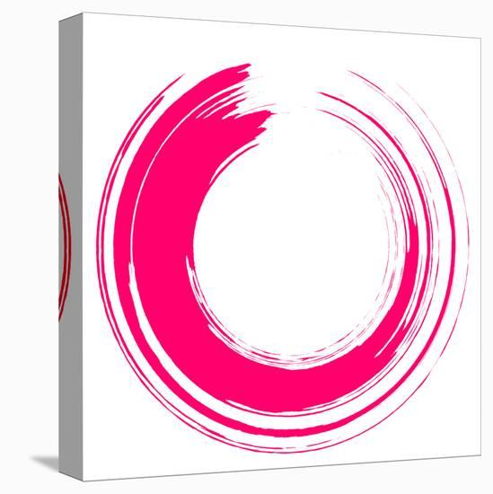 Round Pink Brush Stroke on White Paper-oriontrail2-Stretched Canvas