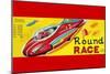Round Race Rocket Car-null-Mounted Art Print