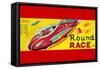 Round Race Rocket Car-null-Framed Stretched Canvas