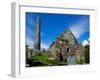 Round Tower and Cathedral in St Declan's 5th Century Monastic Site, Ardmore, Ireland-null-Framed Photographic Print