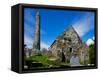 Round Tower and Cathedral in St Declan's 5th Century Monastic Site, Ardmore, Ireland-null-Framed Stretched Canvas