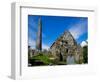 Round Tower and Cathedral in St Declan's 5th Century Monastic Site, Ardmore, Ireland-null-Framed Photographic Print