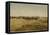 Round-Up At Work Cutting Big Dry Montana-Huffman-Framed Stretched Canvas