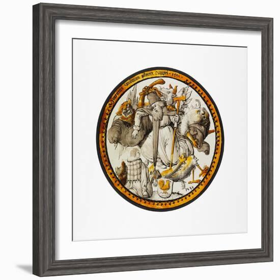 Roundel with the Temptation of Saint Anthony, 1532-German School-Framed Giclee Print