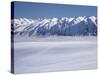 Roundhill Ski Area with Lake Tekapo and Hall Range, Mackenzie Country, South Island, New Zealand-David Wall-Stretched Canvas