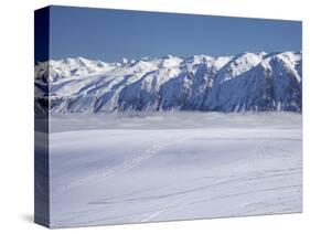 Roundhill Ski Area with Lake Tekapo and Hall Range, Mackenzie Country, South Island, New Zealand-David Wall-Stretched Canvas