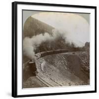 Rounding the Curves on Marshall Pass, Colorado, USA, 1898-BL Singley-Framed Giclee Print