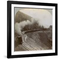 Rounding the Curves on Marshall Pass, Colorado, USA, 1898-BL Singley-Framed Giclee Print