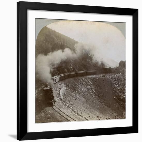 Rounding the Curves on Marshall Pass, Colorado, USA, 1898-BL Singley-Framed Giclee Print