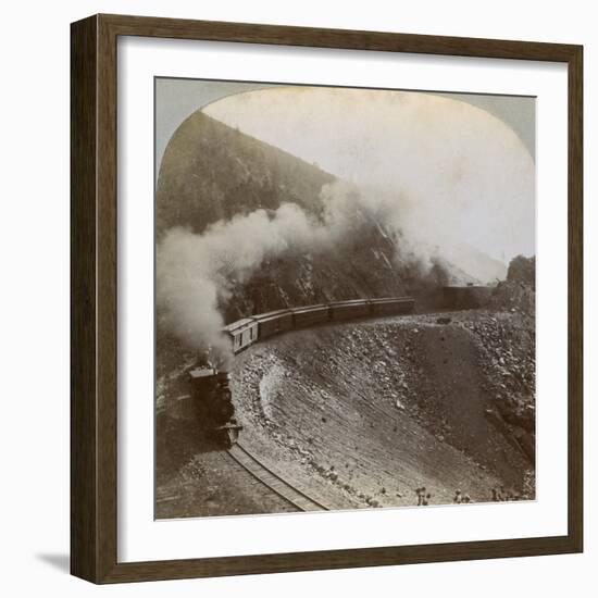 Rounding the Curves on Marshall Pass, Colorado, USA, 1898-BL Singley-Framed Giclee Print