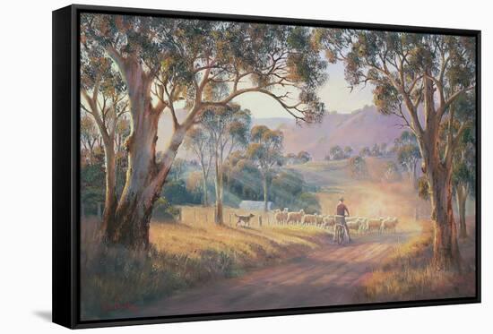 Rounding Up the Stragglers-John Bradley-Framed Stretched Canvas