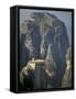 Roussanou Monastery, Meteora, Monasteries of Meteora, Thessaly, Greece-Walter Bibikow-Framed Stretched Canvas