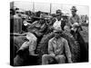 Roustabouts Take Time Off from Their Job in Oil Boom Town-Carl Mydans-Stretched Canvas